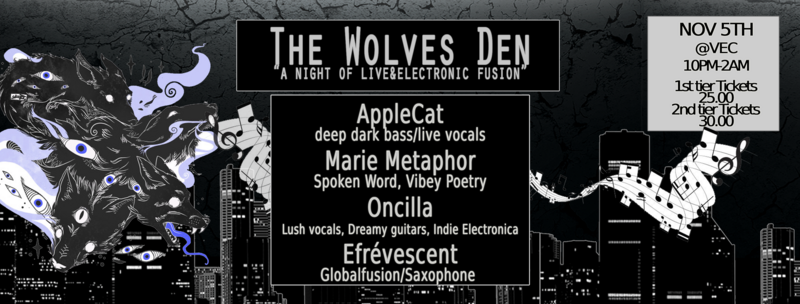 The Wolves Den: A night of Live & Electronic fusion - May 8th @ Victoria Event Centre