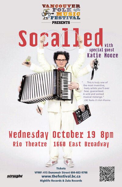 Socalled, Katie Moore @ Rio Theatre Oct 19 2011 - Jun 11th @ Rio Theatre