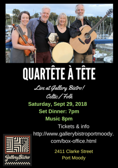 Quartête à Tête @ Gallery Bistro Port Moody - Sep 29, 2018