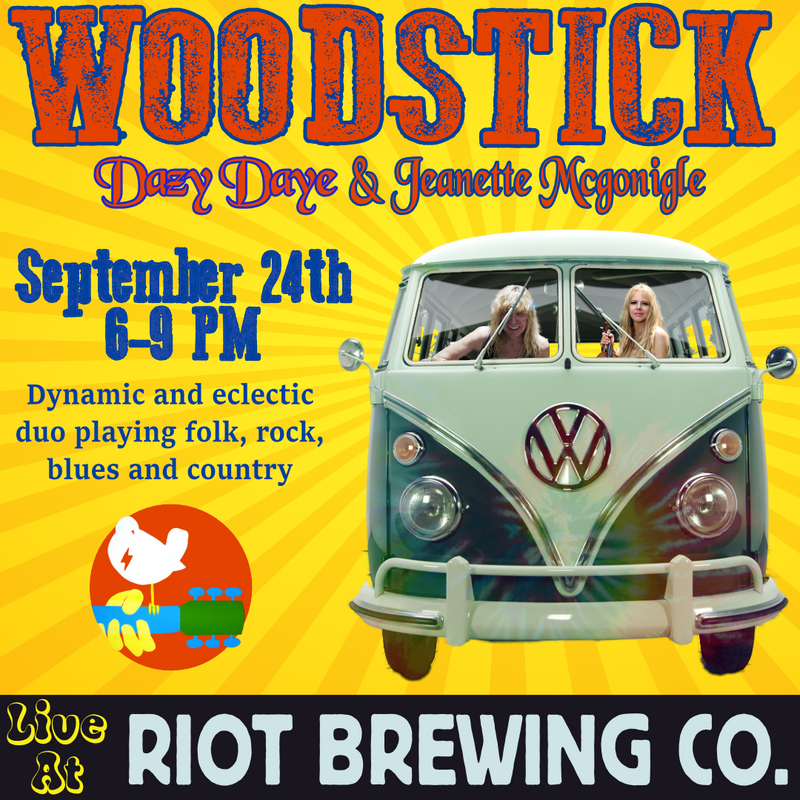 Woodstick live at Riot Brewing Co.: Dazy Daye, Jeanette Mcgonigle @ Riot Brewing Co. Sep 24 2022 - Jun 3rd @ Riot Brewing Co.
