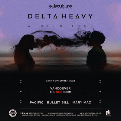 Delta Heavy [Ascend tour] at SUBculture Saturdays @ The Red Room Sep 24 2022 - Jun 12th @ The Red Room