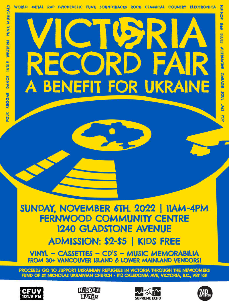 Victoria Record Fair - May 6th @ Fernwood (NRG) Community Centre