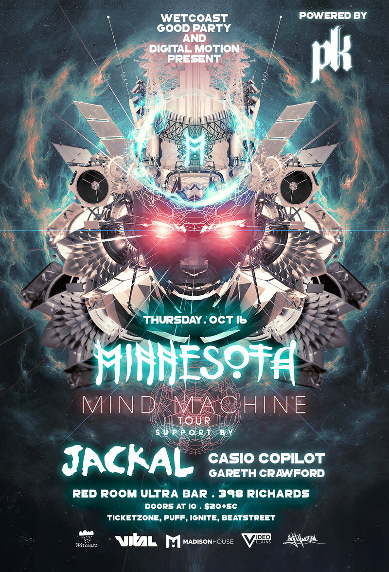 MIND MACHINE TOUR w/: Minnesota, JACKAL, Gareth Crawford , Casio Copilot  @ The Red Room Oct 16 2014 - Jun 14th @ The Red Room