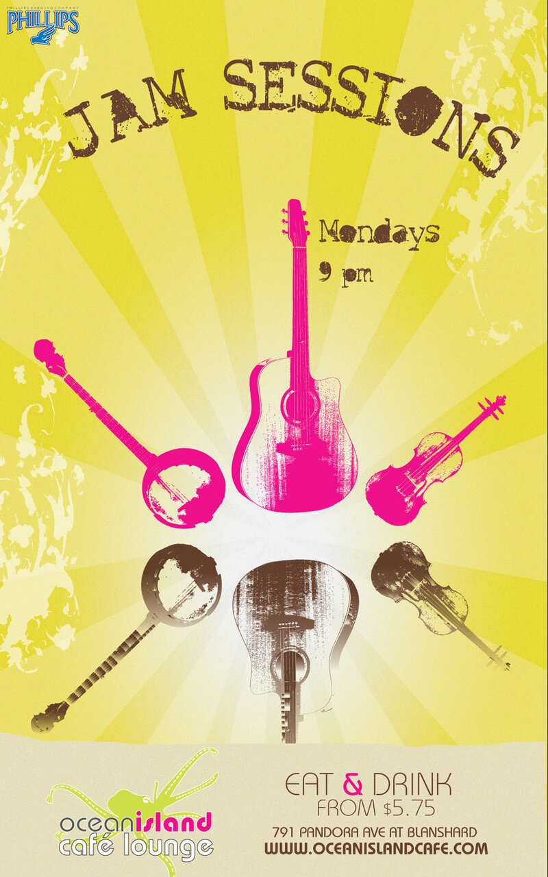 Jam Sessions Monday @ Ocean Island Cafe Lounge @ Ocean Island Lounge Aug 8 2011 - Jun 5th @ Ocean Island Lounge