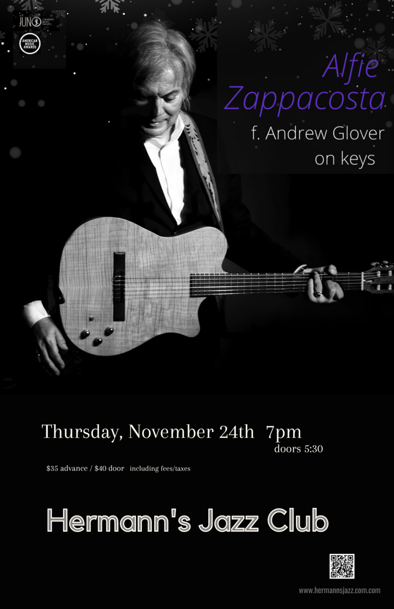 Alfie Zappacosta featuring Andrew Glover @ Hermann's Jazz Club Nov 24 2022 - Jun 5th @ Hermann's Jazz Club
