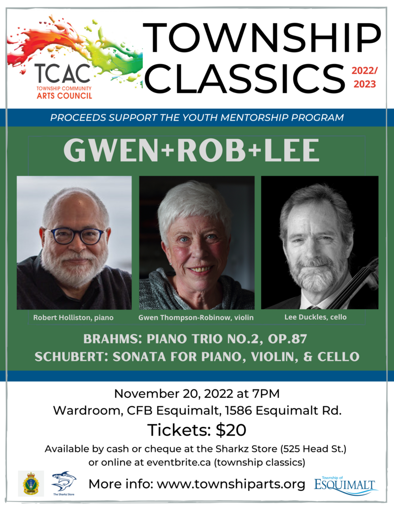 Township Classics 3: Gwen+Rob+Lee - May 6th @ Wardroom - CFB Esquimalt
