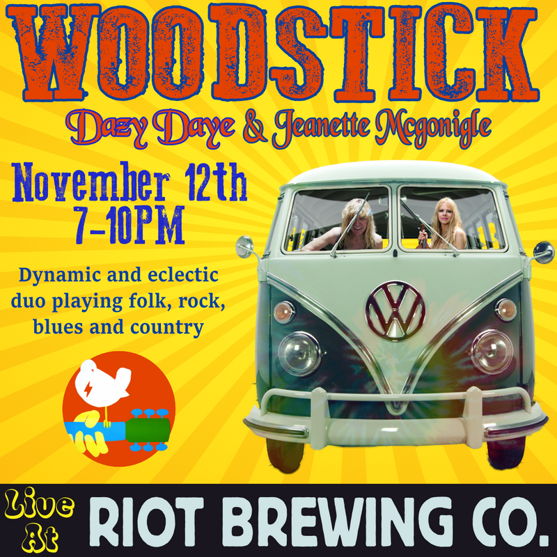 Folk, roots, and rock: Woodstick @ Riot Brewing Co. - Nov 12, 2022