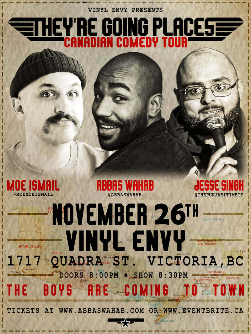 They're Going Places - Canadian Comedy Tour LIVE at Vinyl Envy! @ Vinyl Envy Nov 26 2022 - May 6th @ Vinyl Envy