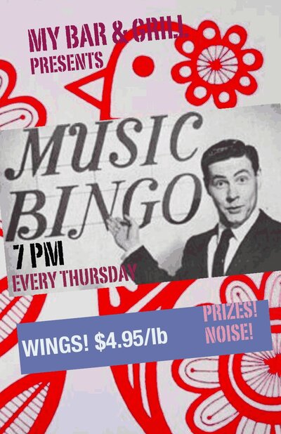 MUSIC BINGO! @ My Bar and Grill Mar 20 2014 - Jun 6th @ My Bar and Grill