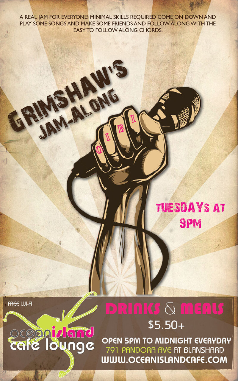 Grimshaw's Jam-Along @ Ocean Island Lounge Mar 5 2013 - Jun 10th @ Ocean Island Lounge