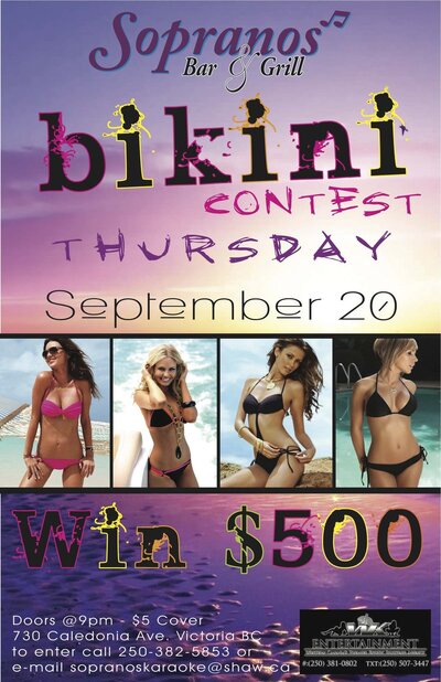 Bikini Model Contest @ Soprano's Sep 20 2012 - Jun 13th @ Soprano's