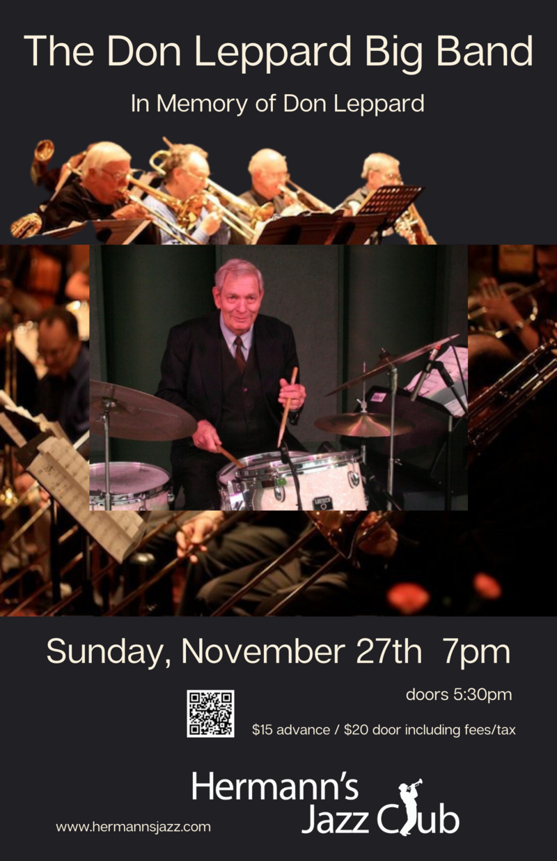 The Don Leppard Big Band in memory of Don Leppard - Jun 10th @ Hermann's Jazz Club