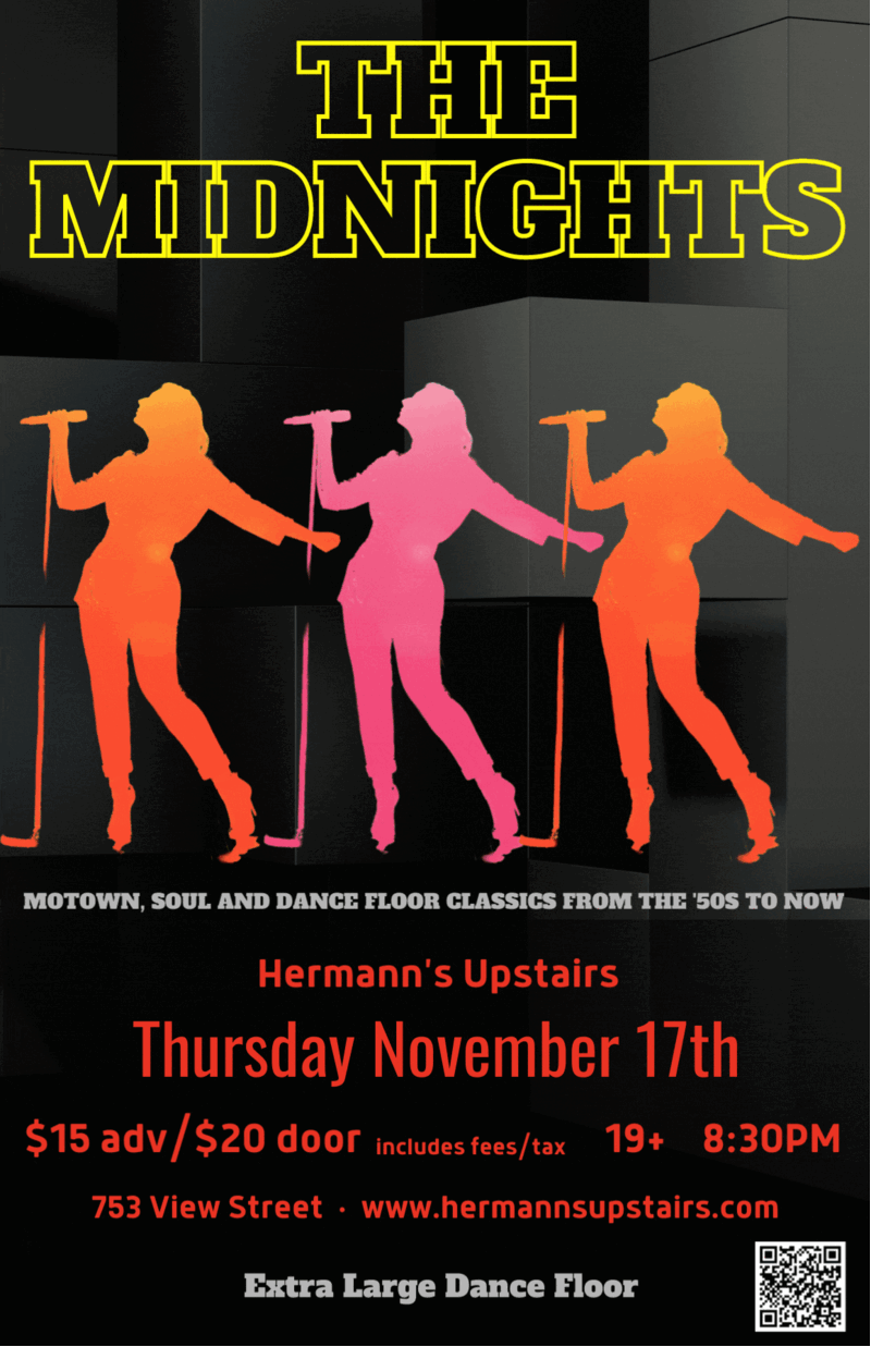 The Midnights @ Hermann's Upstairs Nov 17 2022 - Jun 10th @ Hermann's Upstairs