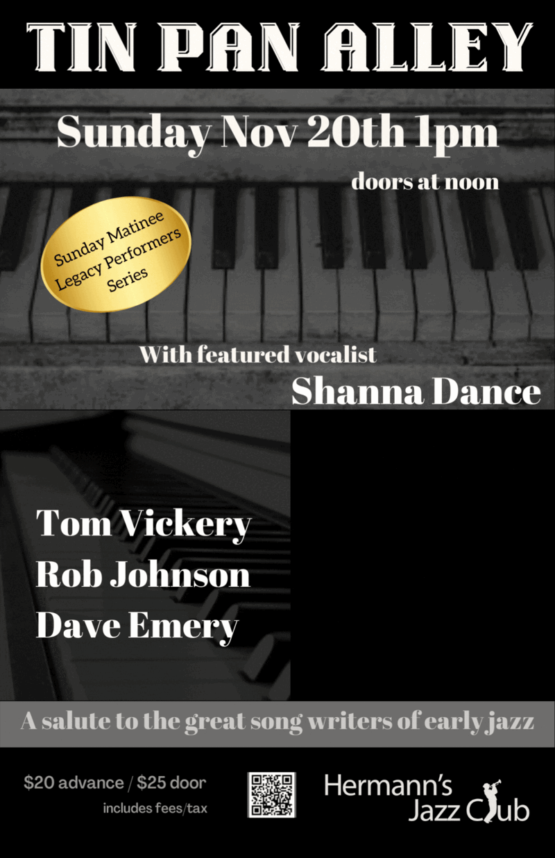 Tin Pan Alley featuring Shanna Dance - May 6th @ Hermann's Jazz Club