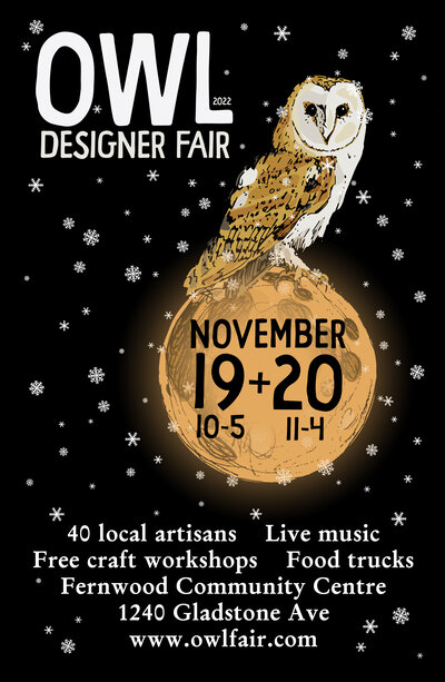 Owl Designer Fair 2022 - May 6th @ Fernwood (NRG) Community Centre
