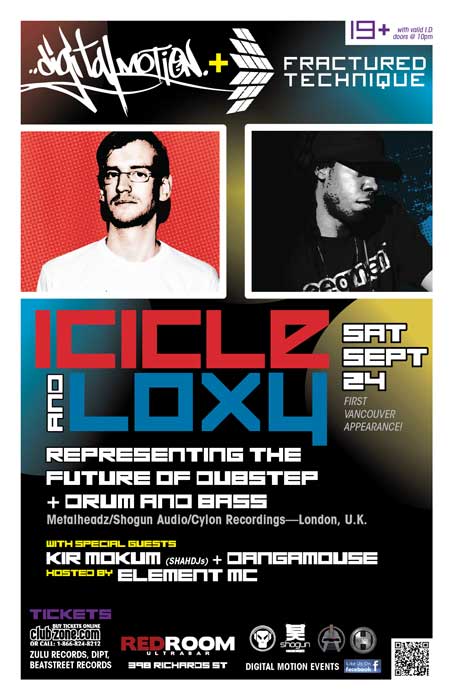 ICICLE , LOXY ,  with KIR MOKUM , and Dangamouse @ The Red Room Sep 24 2011 - Jun 20th @ The Red Room