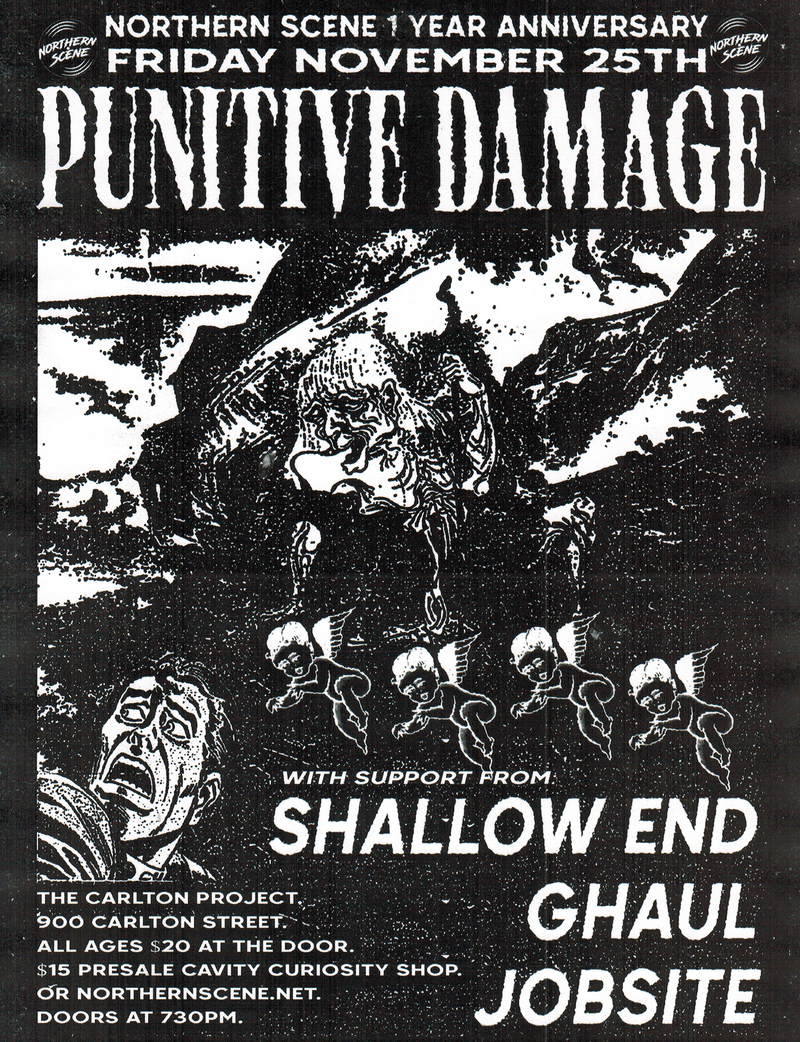 Northern Scene Presents: Punitive Damage, Shallow End, Ghaul, and Jobsite - May 6th @ Carlton Club, The