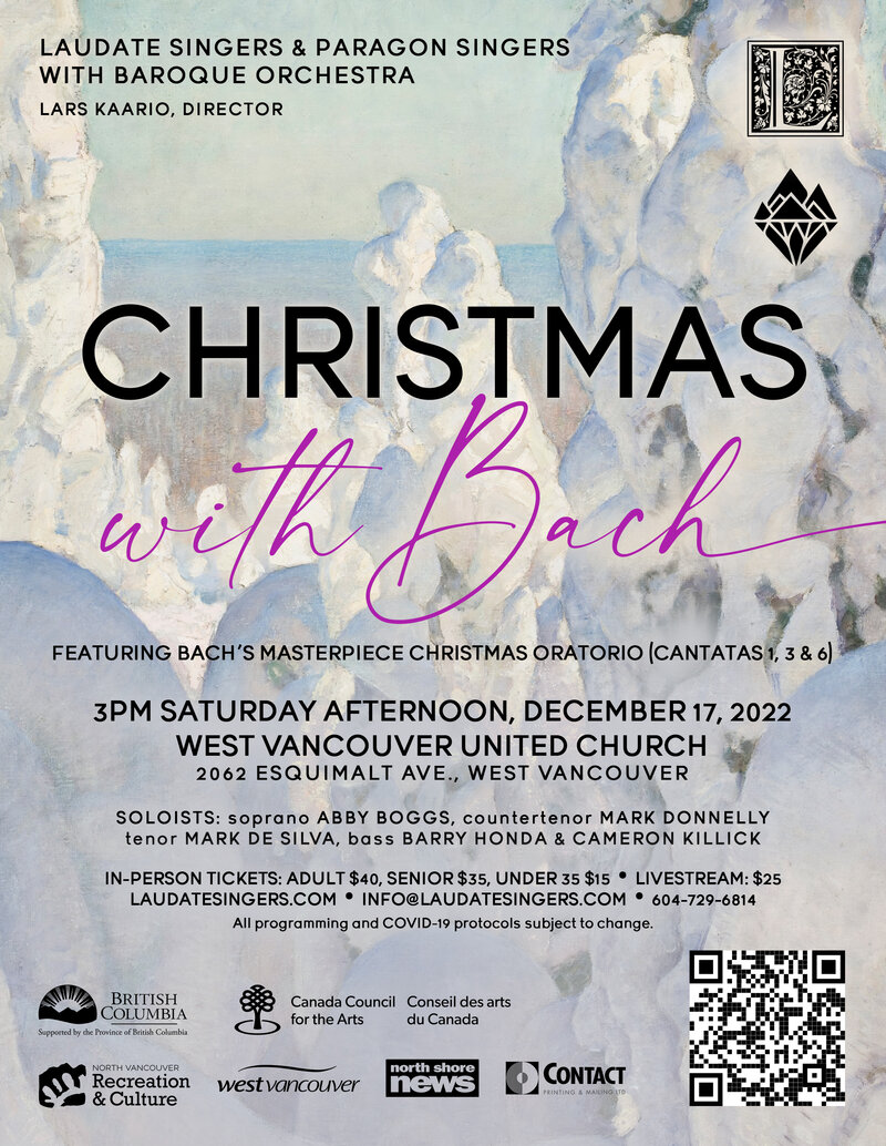 Christmas with Bach: Laudate Singers, Paragon Singers @ West Vancouver United Church - Dec 17, 2022