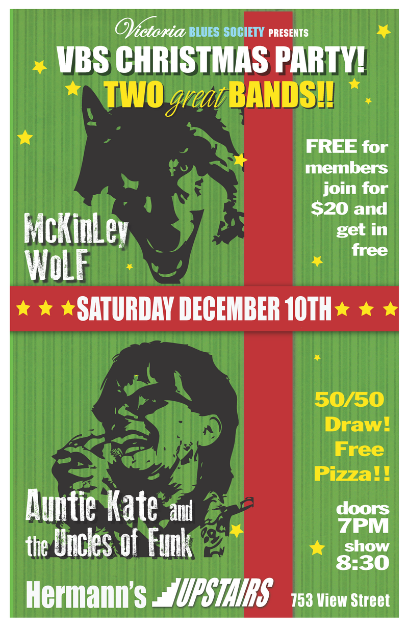 Victoria Blues Society Christmas Party - Jun 10th @ Hermann's Upstairs