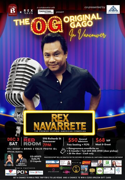 The OG Rex Navarrete Live in Vancouver (EARLY SHOW) @ The Red Room Dec 3 2022 - Jun 12th @ The Red Room