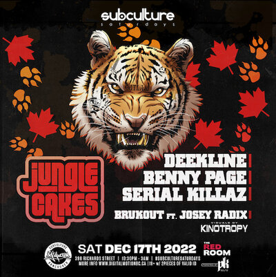 Jungle Cakes takeover feat Deekline x Serial Killaz x Benny Page @ The Red Room Dec 17 2022 - Jun 12th @ The Red Room
