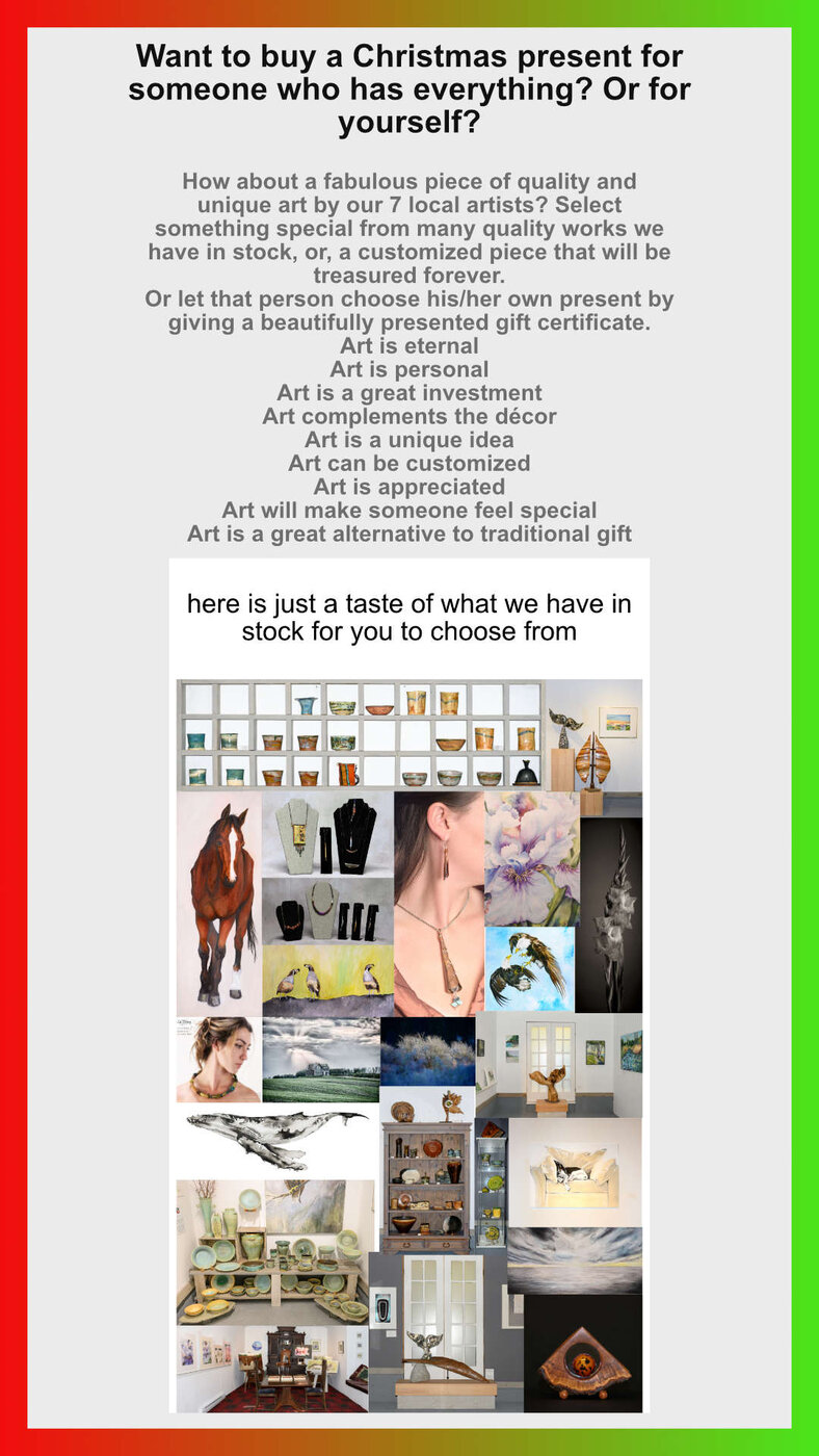 Buy Unique Gifts for Christmas - May 7th @ Art In The Barn Gallery