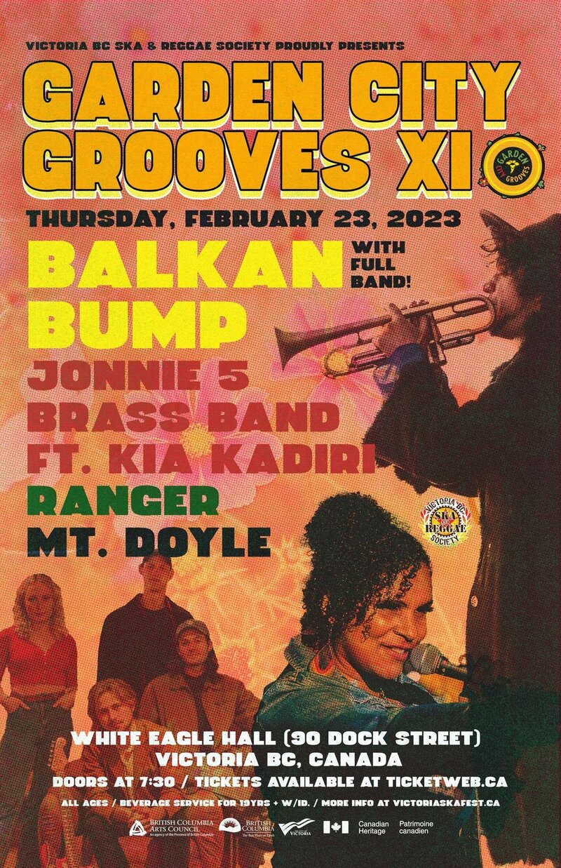 Balkan Bump, Jonnie 5 Brass Band feat. Kia Kadiri, Ranger, Mt. Doyle - Garden City Grooves XI Night 1 - May 6th @ White Eagle Polish Hall