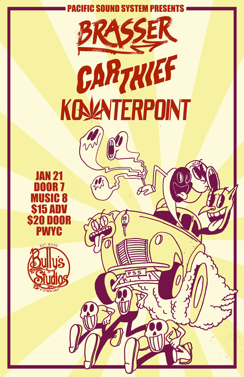 Brasser / Car Thief / Kownterpoint: Brasser, Car Thief, Kownterpoint @ Bully's Studio - Jan 21, 2023