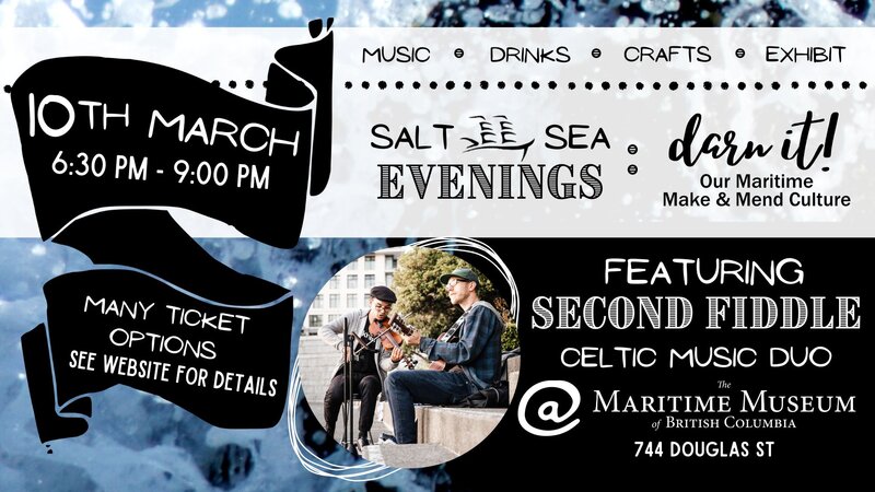 Salt Sea Evenings: Darn It!: Second Fiddle @ Maritime Museum of BC Mar 10 2023 - May 1st @ Maritime Museum of BC