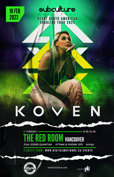 Koven w/ Kytami & Phonik Ops & Going Quantum @ The Red Room Feb 18 2023 - Jun 11th @ The Red Room
