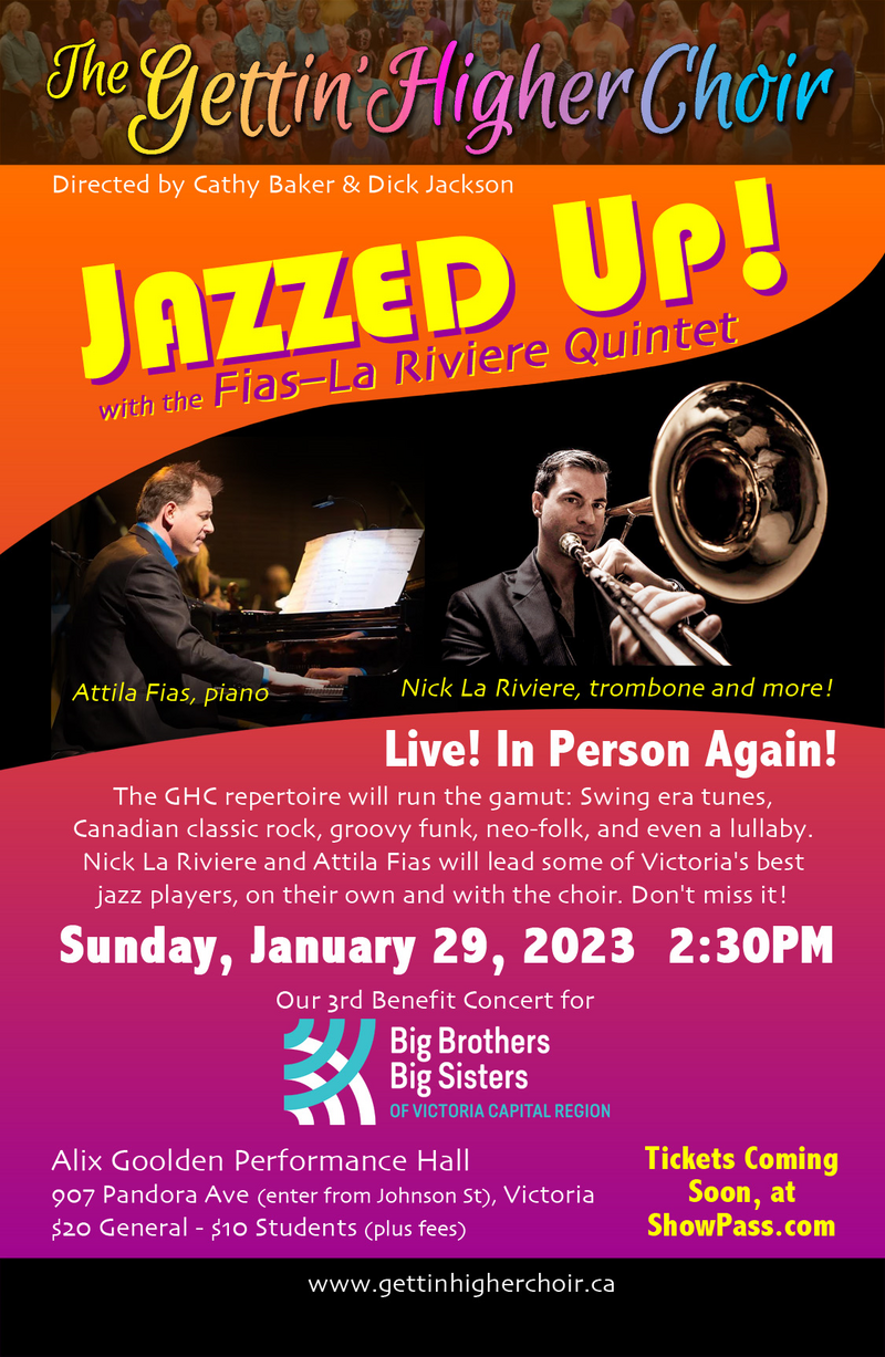 Jazzed Up! Benefit Concert for BBBSV - Jun 12th @ Alix Goolden Performance Hall