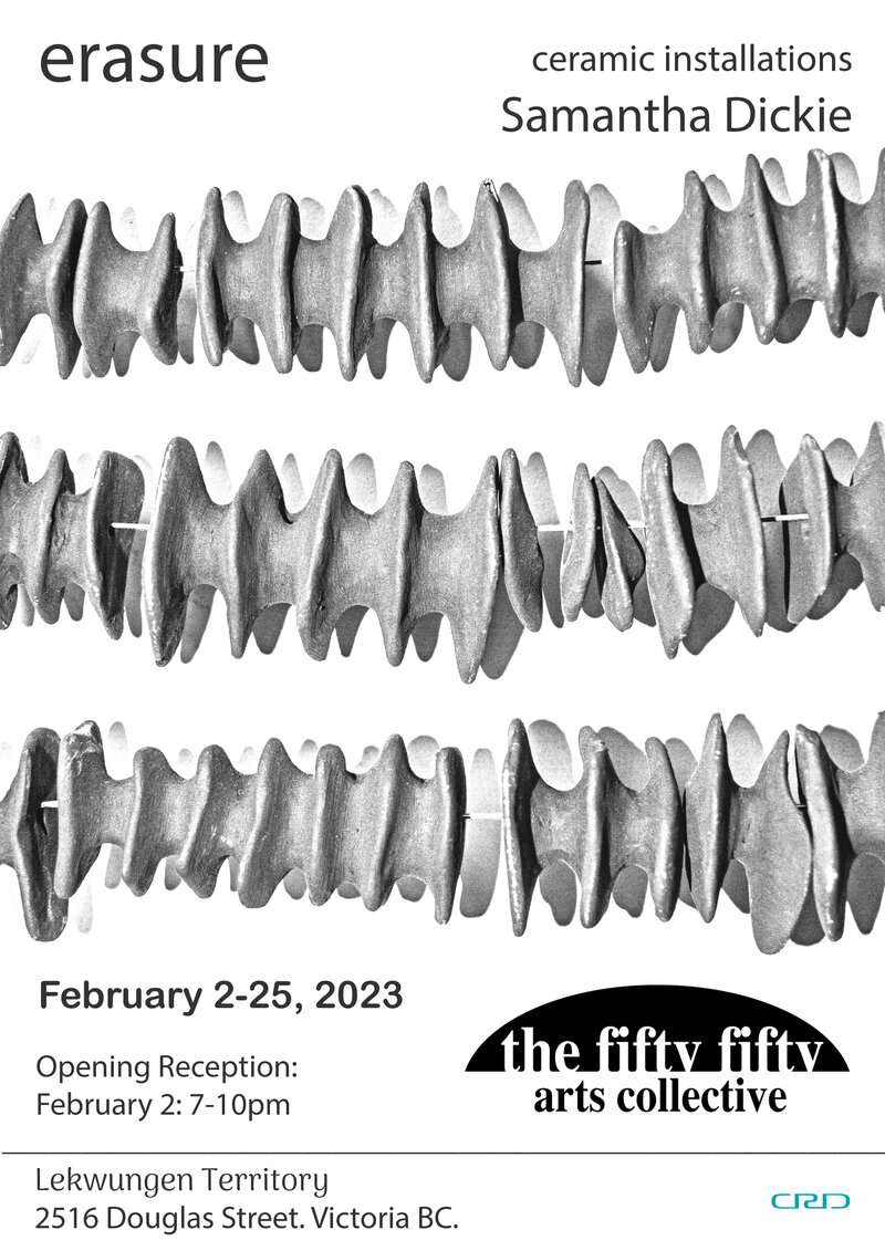 erasure: Samantha Dickie - May 5th @ the fifty fifty arts collective