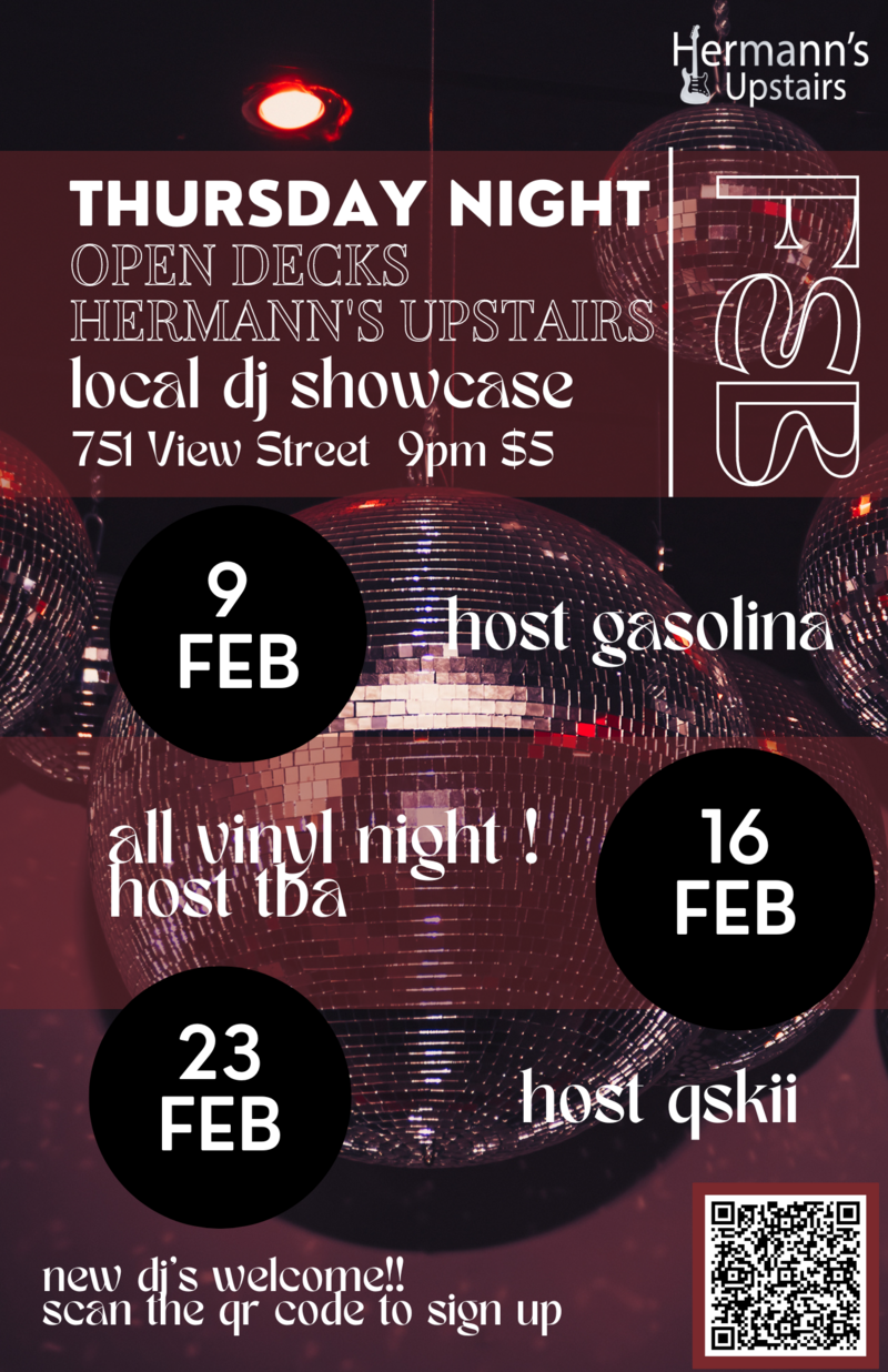 Open Decks: Community DJ Night: Special ALL VINYL NIGHT @ Hermann's Upstairs Feb 16 2023 - Jun 5th @ Hermann's Upstairs