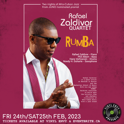 Vinyl Envy Presents : Rafael Zaldivar Quartet - May 8th @ Vinyl Envy