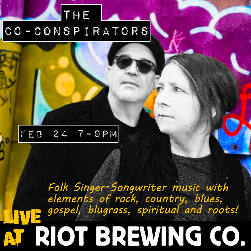 Live Folk, Roots, Blues, Soul: The Co-Conspirators @ Riot Brewing Co. Feb 24 2023 - Jun 5th @ Riot Brewing Co.