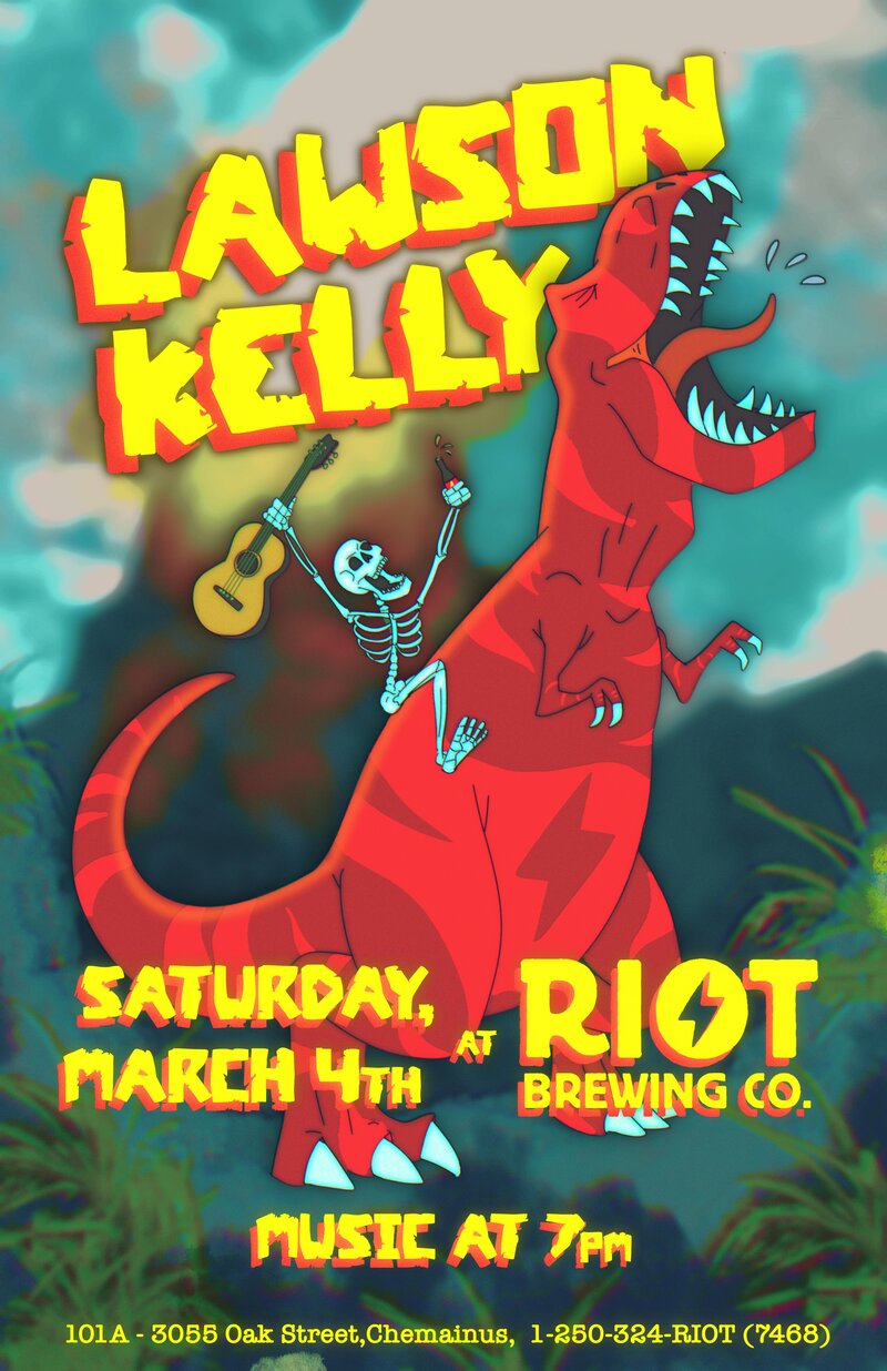 Outlaw Country, Rock, Folk: Lawson Kelly @ Riot Brewing Co. Mar 4 2023 - May 6th @ Riot Brewing Co.