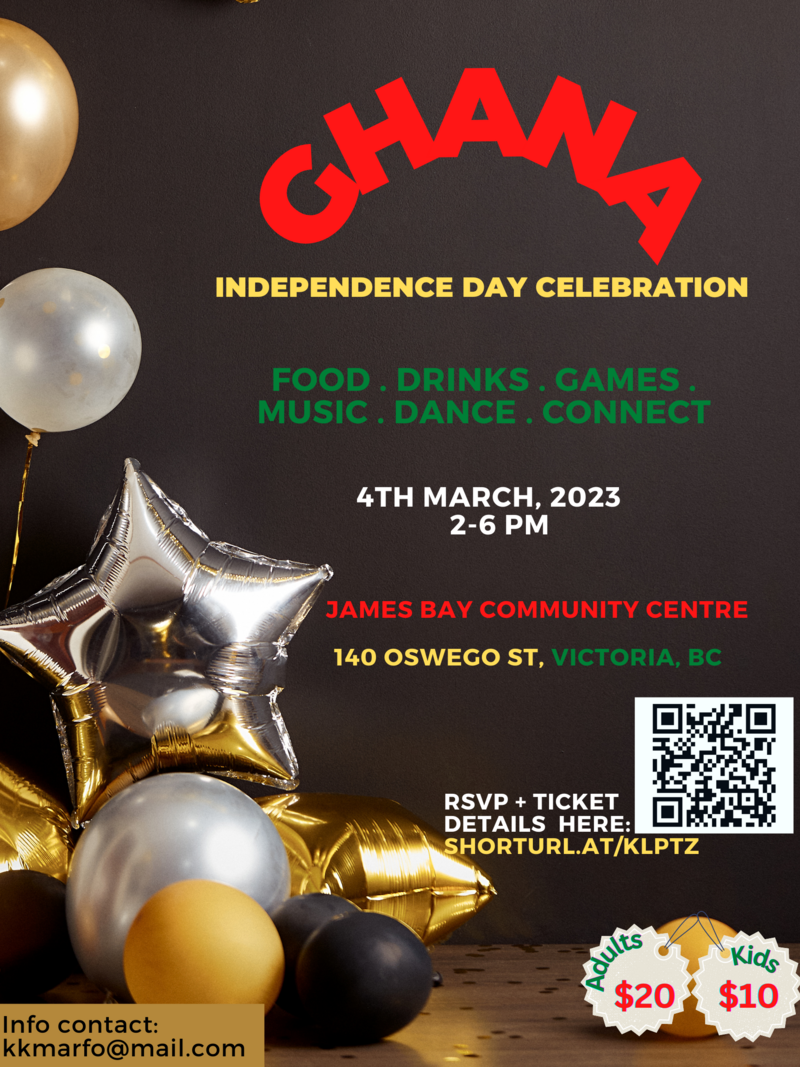 Ghana Independence Day Celebration - May 6th @ James Bay Community Centre