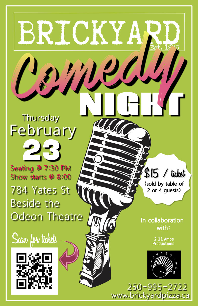 Brickyard Comedy Night - May 6th @ Brickyard Pizza