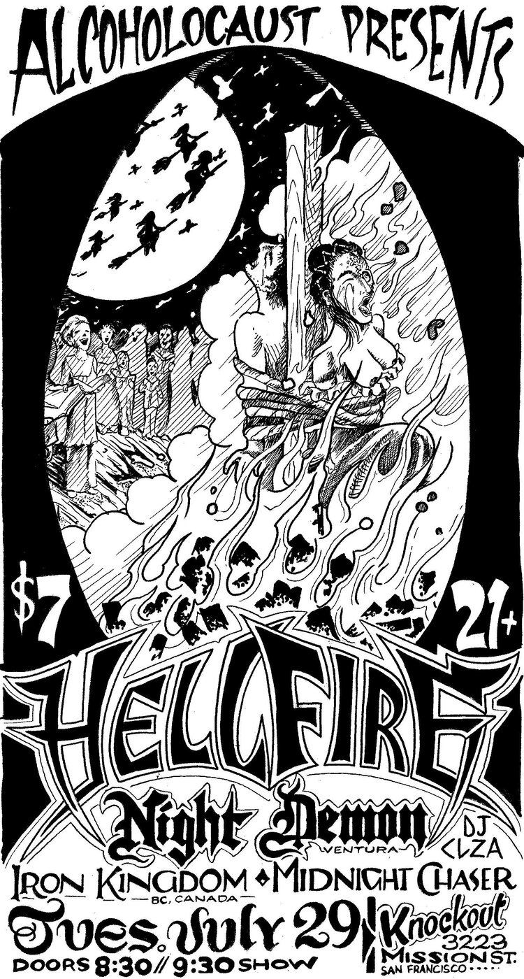 Hell Fire, Night Demon, Iron Kingdom, Midnight Chaser @ The Knockout Jul 29 2014 - Jun 13th @ The Knockout