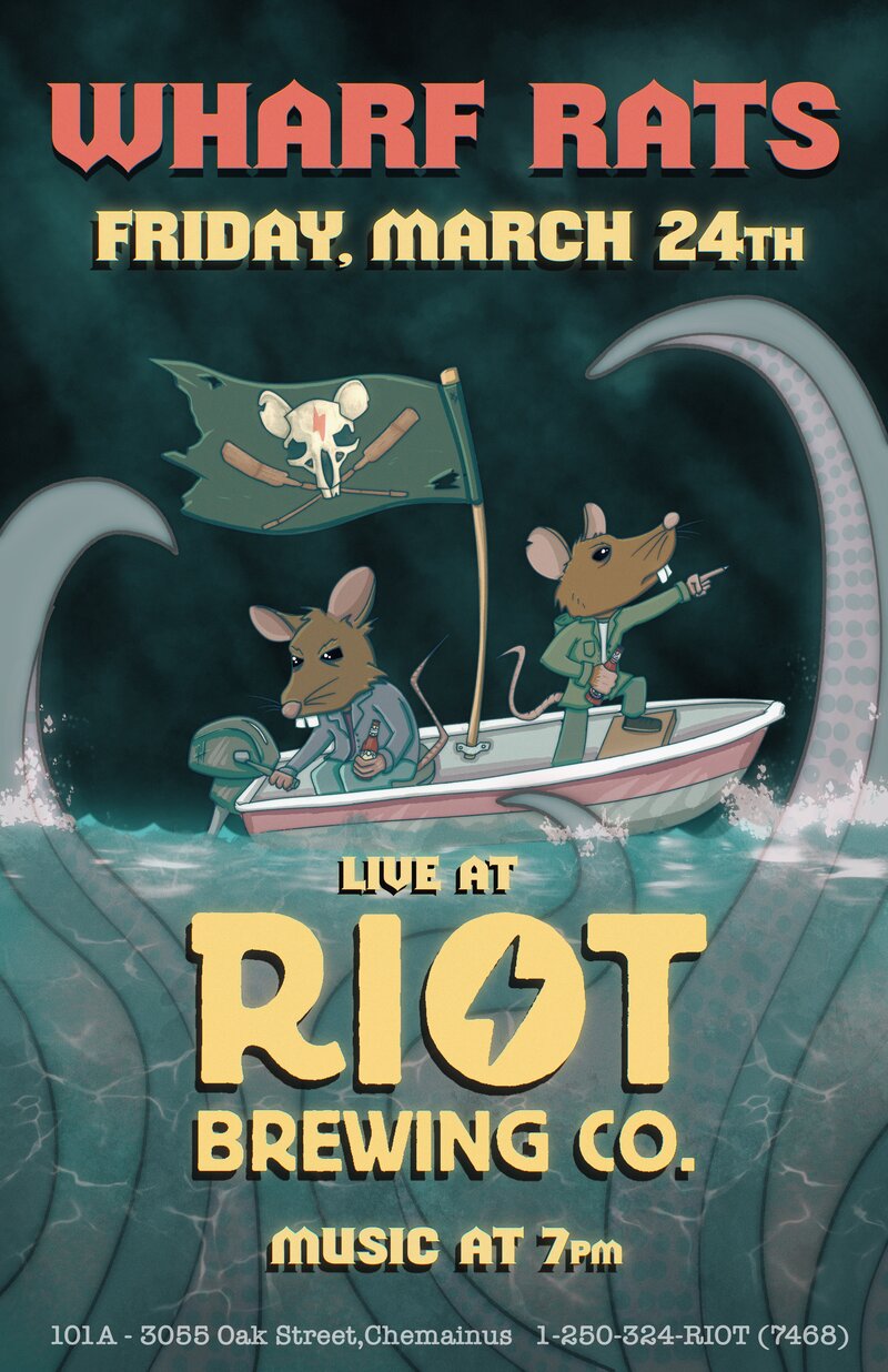 Bluegrass Celtic Punk: The Wharf Rats @ Riot Brewing Co. Mar 24 2023 - Jun 14th @ Riot Brewing Co.
