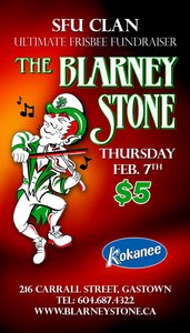 SFU Ulitmate Frisbee Fundraiser @ Blarney Stone Feb 7 2008 - Jun 3rd @ Blarney Stone