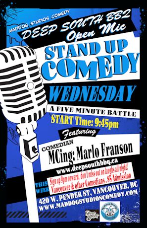 Pre-New Years Eve Comedy Show Open Mic: Marlo Franson @ Deep South BBQ Public House - Dec 30, 2015