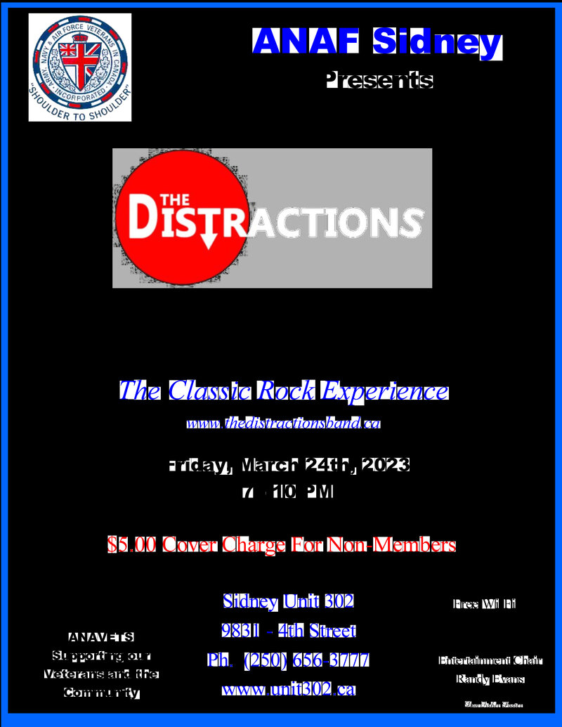 The Distractions - Classic Rock at AVNETS, Sidney - May 8th @ ANAVETS Club 302