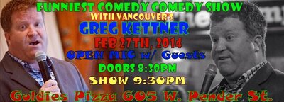 FUNNIEST COMEDY COMEDY SHOW WITH GREG KETTNER OPEN MIC THURSDAY: Maddog Marlo @ Goldie's Pizza Feb 27 2014 - May 7th @ Goldie's Pizza