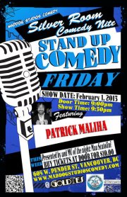 PATRICK MALIHA HEADLINES FRIDAY NIGHT COMEDY AT GOLDIES!: Patrick Maliha @ Goldie's Pizza Feb 1 2013 - Apr 30th @ Goldie's Pizza