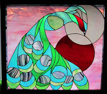 Stained Glass Peacock & Sun by 
Michaela Davidson
