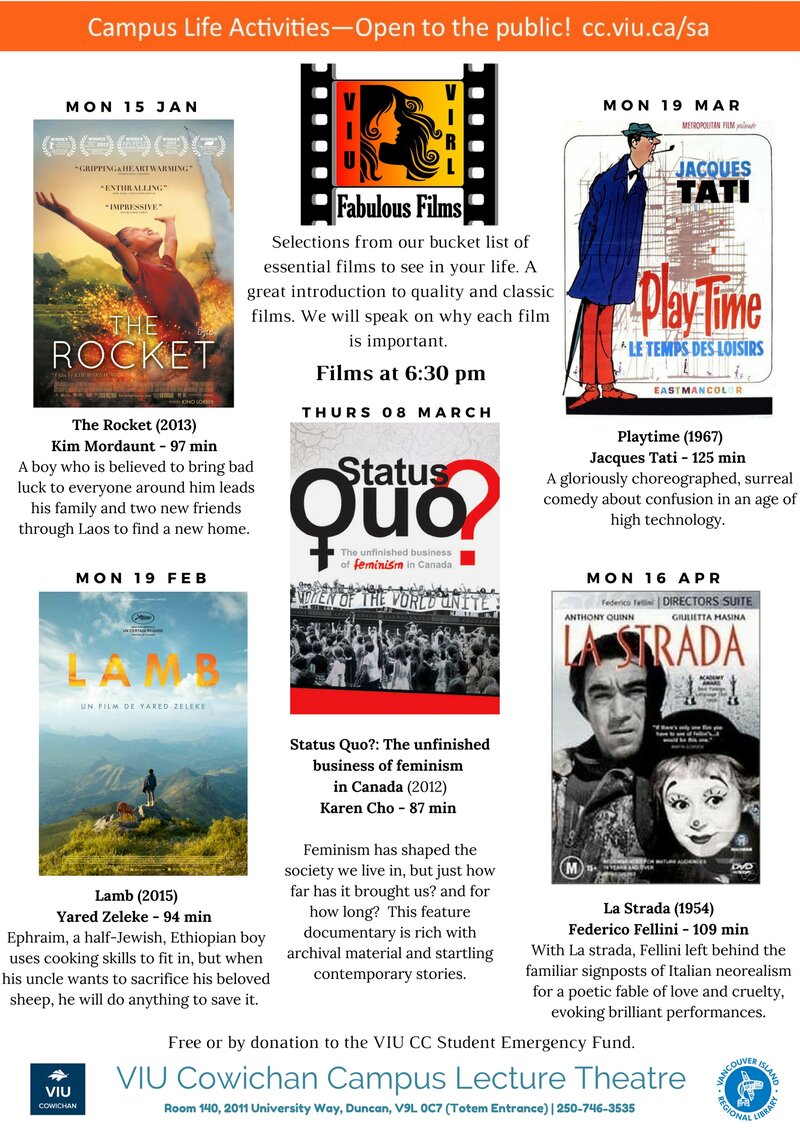 Fabulous Films: The Rocket @ VIU Cowichan Campus Lecture Theatre Jan 15 2018 - Jun 4th @ VIU Cowichan Campus Lecture Theatre