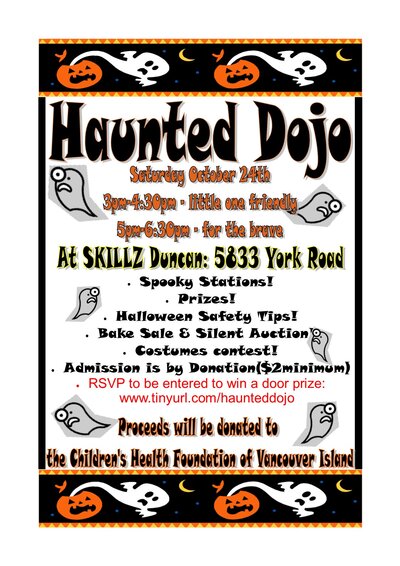 Haunted Dojo - Kids Halloween Party & Charity FUNdraiser! @ SKILLZ Duncan - Oct 24, 2015