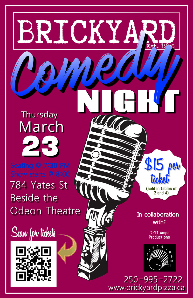 Brickyard Comedy Night - May 6th @ Brickyard Pizza