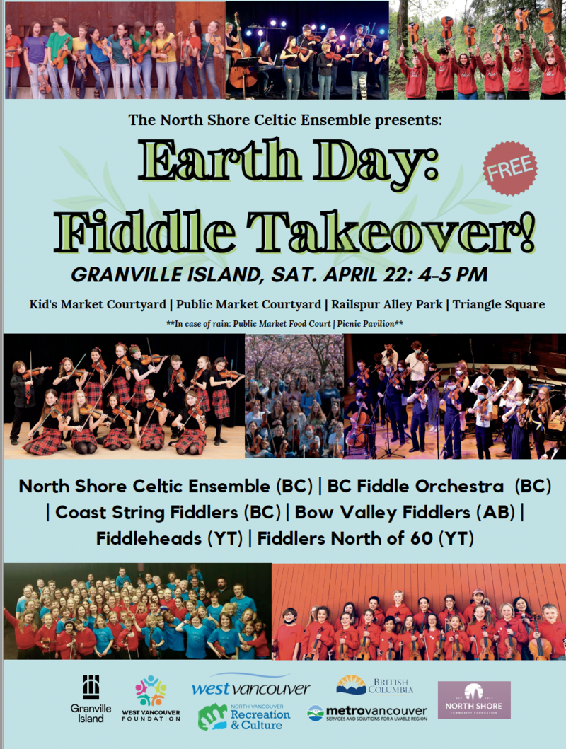 Earth Day: Fiddle Takeover! @ Granville Island - Apr 22, 2023